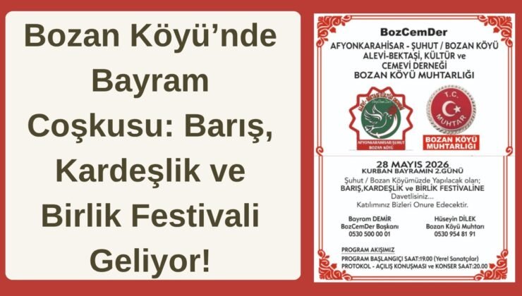 Bozan Köyü’nde Bayram Coşkusu: Barış, Kardeşlik ve Birlik Festivali Geliyor!