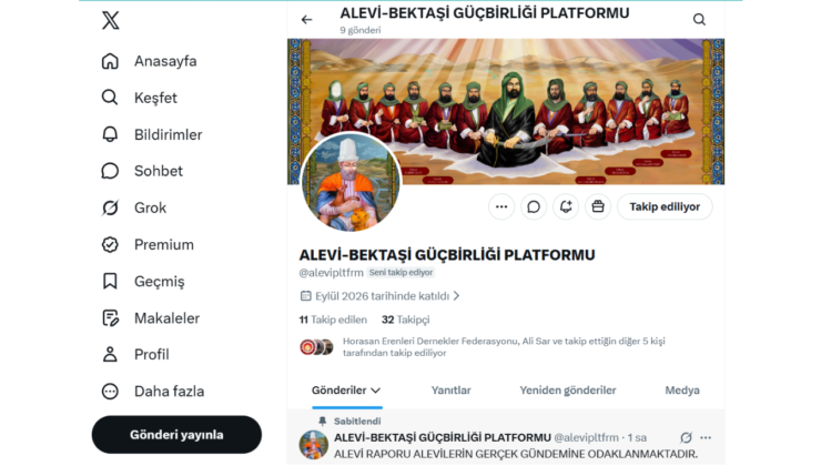 Alevi-Bektaşi Güç Birliği Platformu Resmi Sosyal Medya Hesabını Açtı.