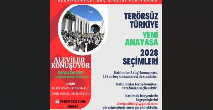 Aleviler Terörsüz Türkiye, Yeni Anayasa ve 2028 Seçimlerini Konuşacak.